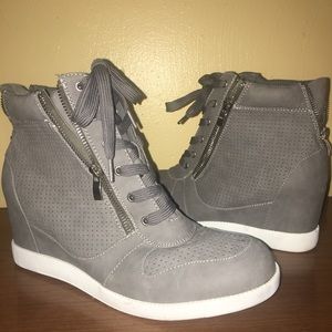 Gray Wedge Sneakers